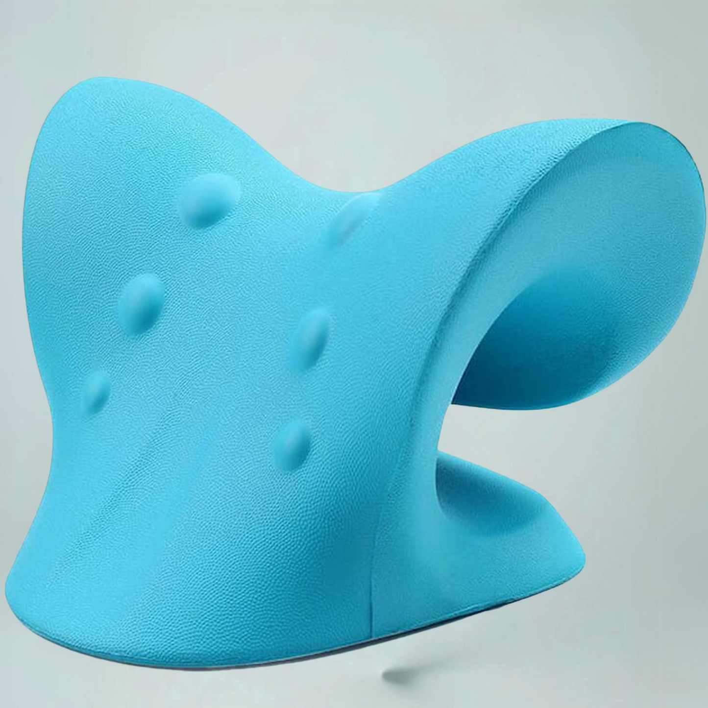 Blue ergonomic oreiller de relaxation designed for cervical pain relief and neck support.