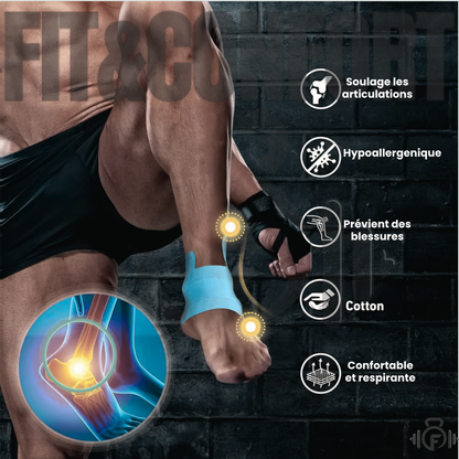 Bandes de kinésiologie prédécoupées pour la cheville