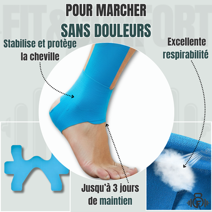 Bandes de kinésiologie prédécoupées pour la cheville