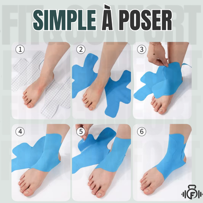 Bandes de kinésiologie prédécoupées pour la cheville