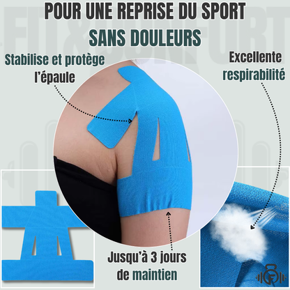 Bandes de kinésiologie prédécoupées pour l'épaule