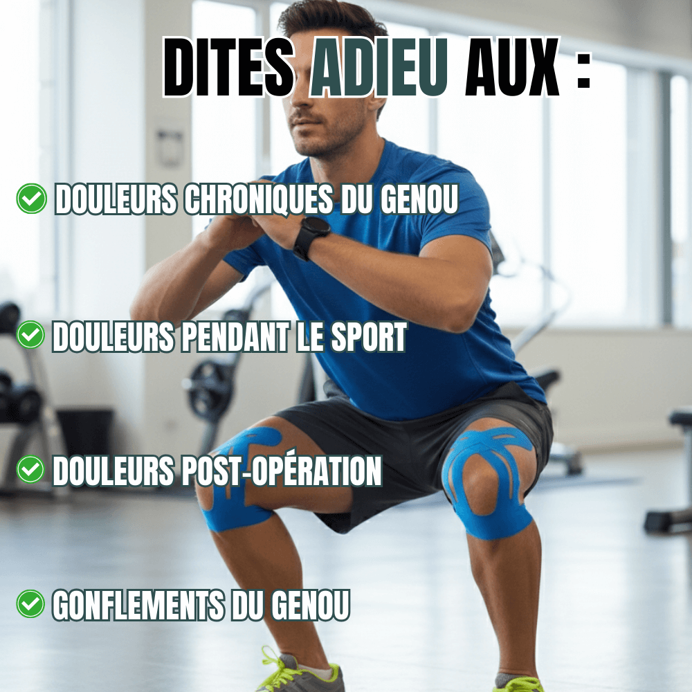 Bandes Kinésiologie Genou FLEXACTIVE™ - Soulagement Immédiat & Stabilité - Fit & ConfortBandes Kinésiologie Genou FLEXACTIVE™ - Soulagement Immédiat & StabilitéKnee Support Braces Elastic