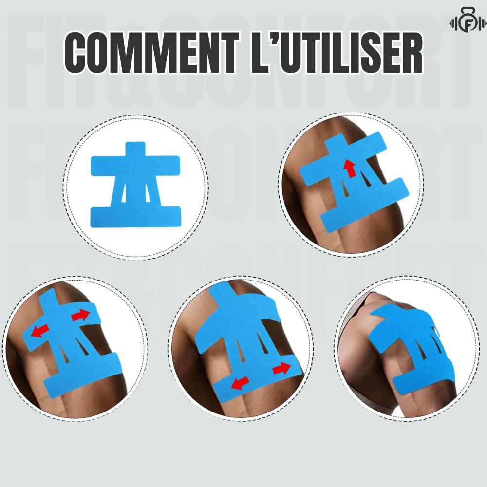 Bandes de kinésiologie prédécoupées pour l'épaule