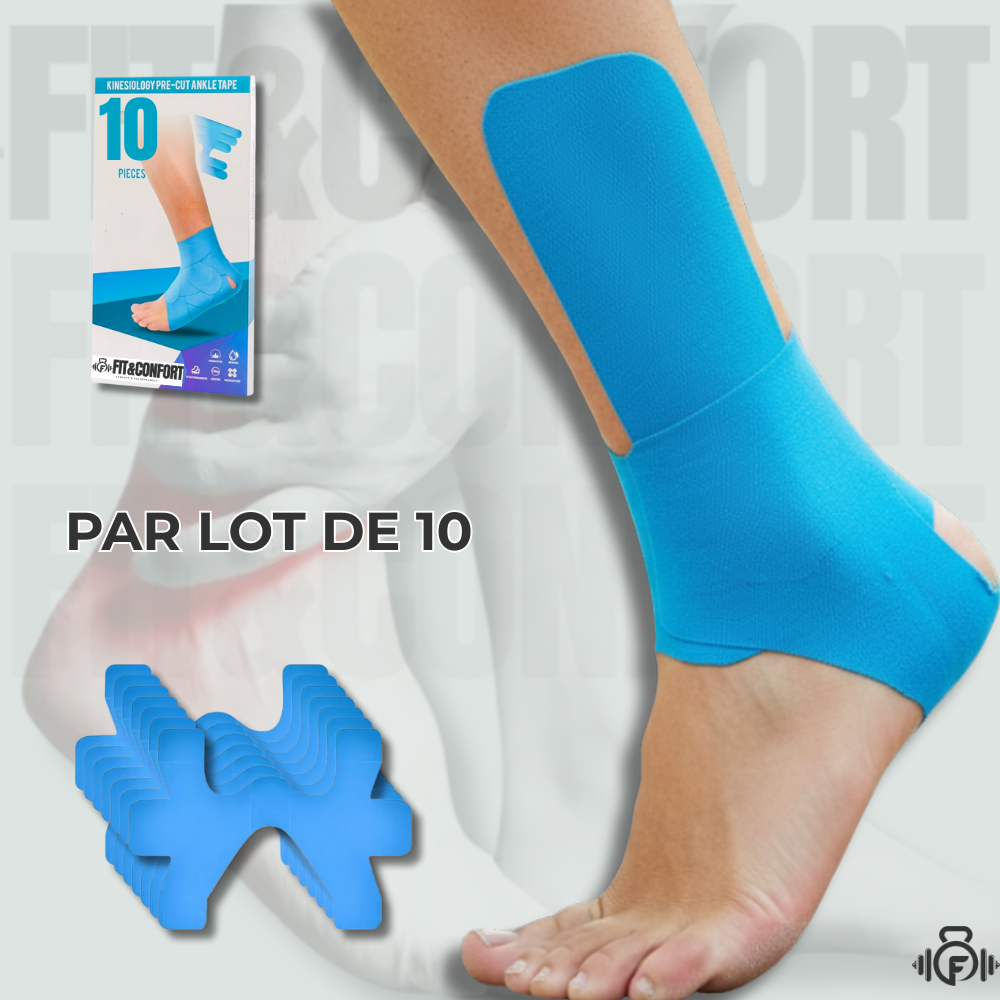 Bandes de kinésiologie prédécoupées pour la cheville