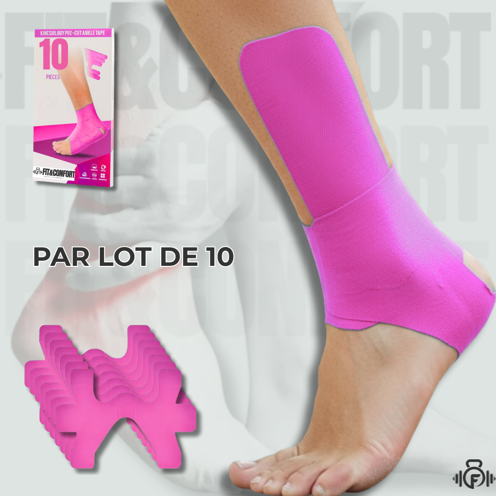 Bandes de kinésiologie prédécoupées pour la cheville