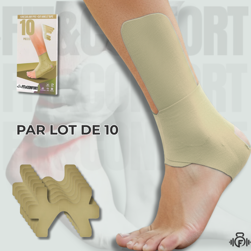 Bandes de kinésiologie prédécoupées pour la cheville