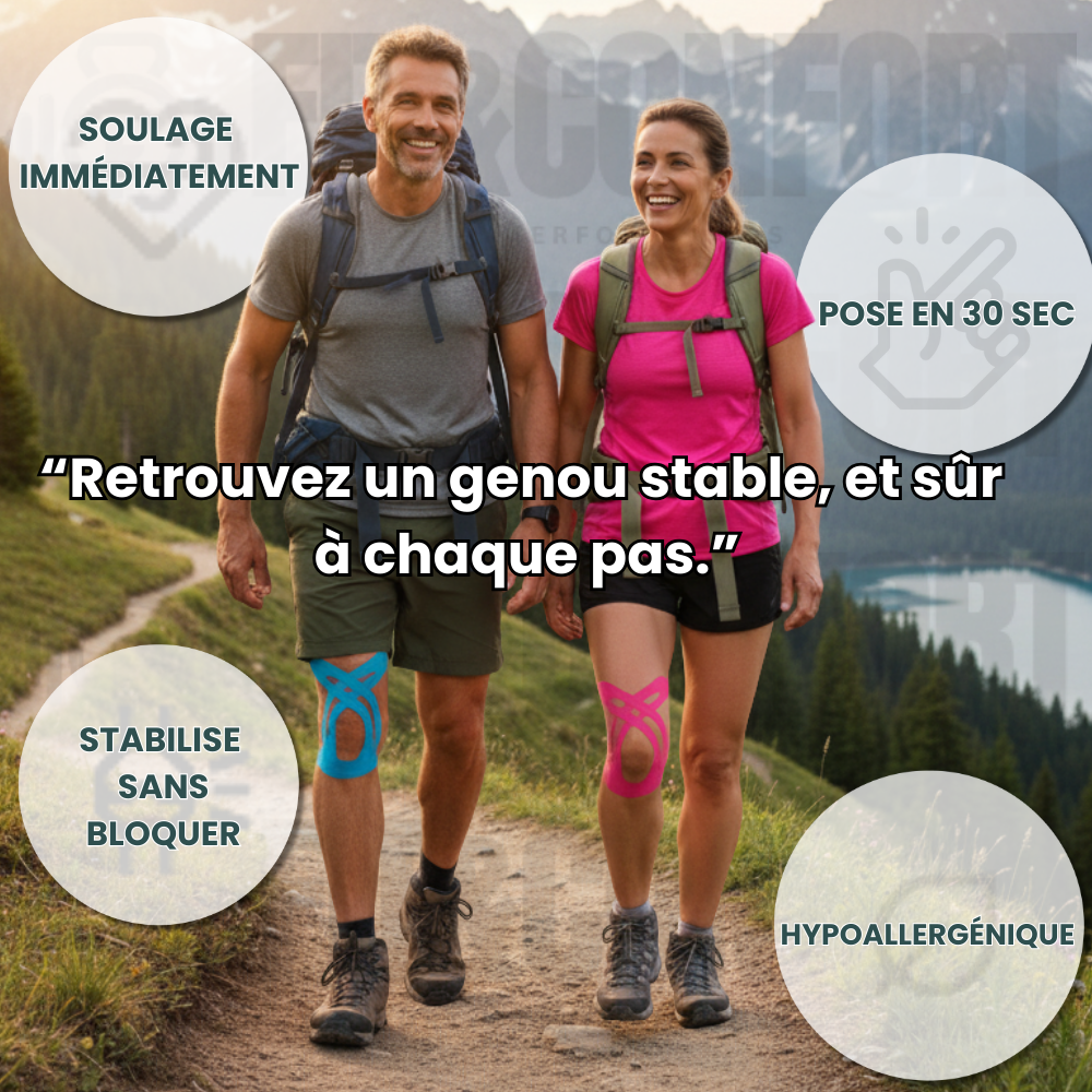 Bandes de kinésiologie prédécoupées pour le genou