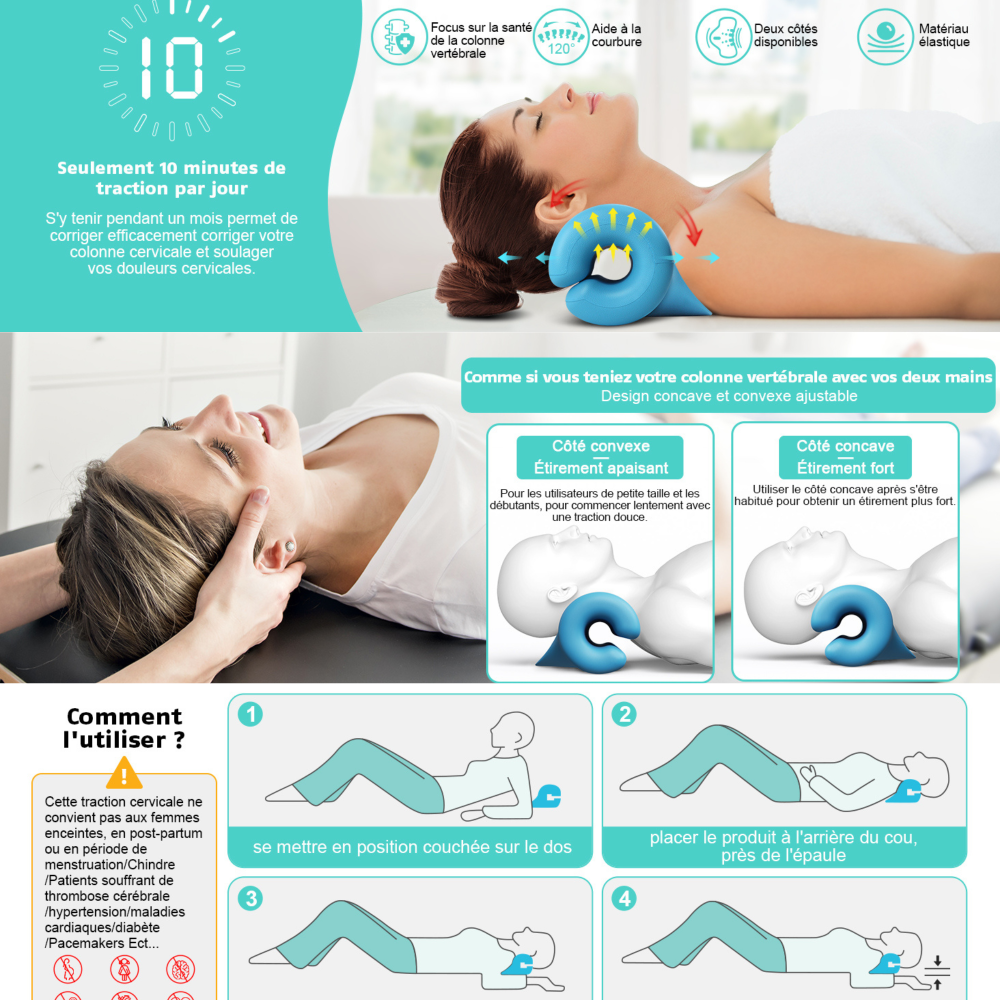Oreiller de relaxation Cervicales